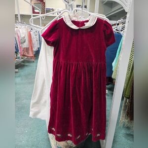 Vintage Gymboree Burgundy Velvet Kids Dress